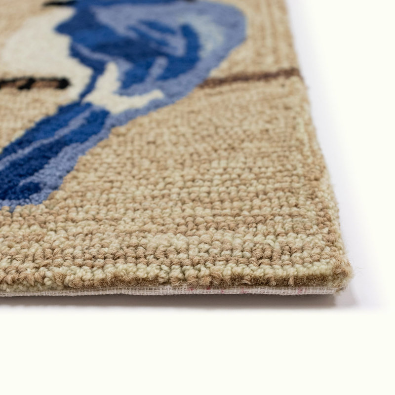 Frontporch Hand-Tufted Blue Birds Indoor/Outdoor Easy Care Rug
