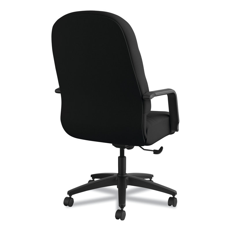 Luxury High-Back Swivel Executive Chair in Black Leather
