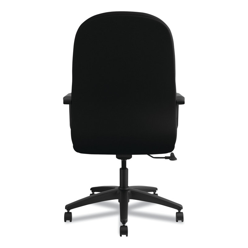 Luxury High-Back Swivel Executive Chair in Black Leather