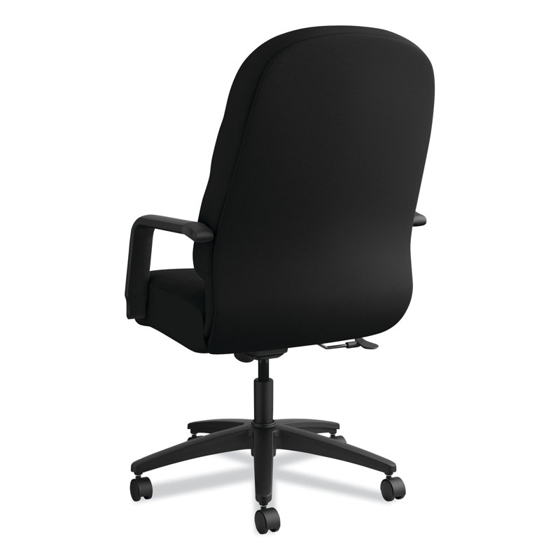 Luxury High-Back Swivel Executive Chair in Black Leather