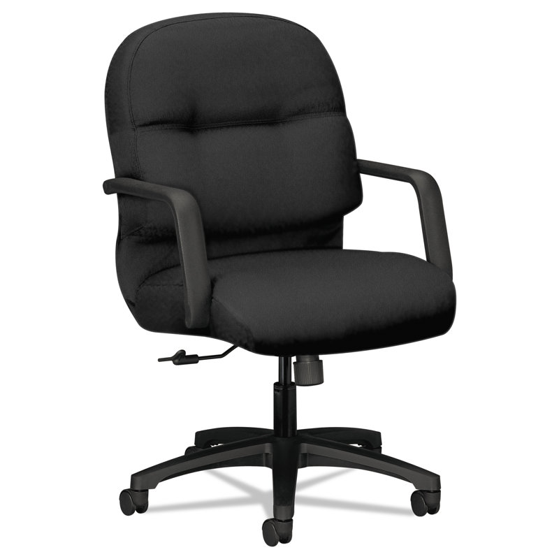 Pillow-Soft Managerial Mid-Back Swivel Task Chair in Black