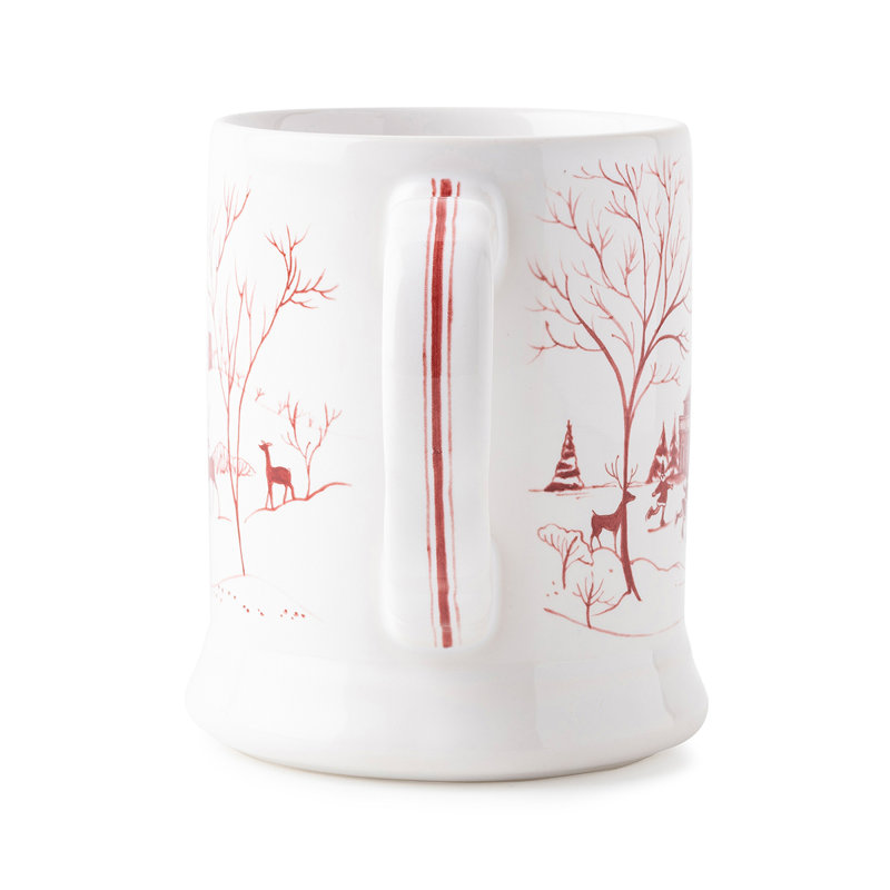 Winter Frolic Red and White Ceramic Mug, 13oz