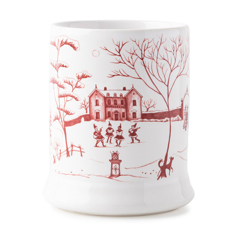 Winter Frolic Red and White Ceramic Mug, 13oz
