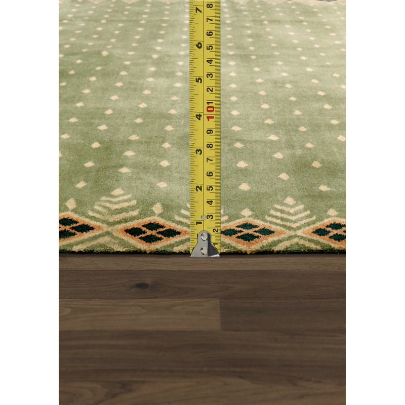 Ivory Abstract Hand-Knotted Wool Area Rug 8' x 10'