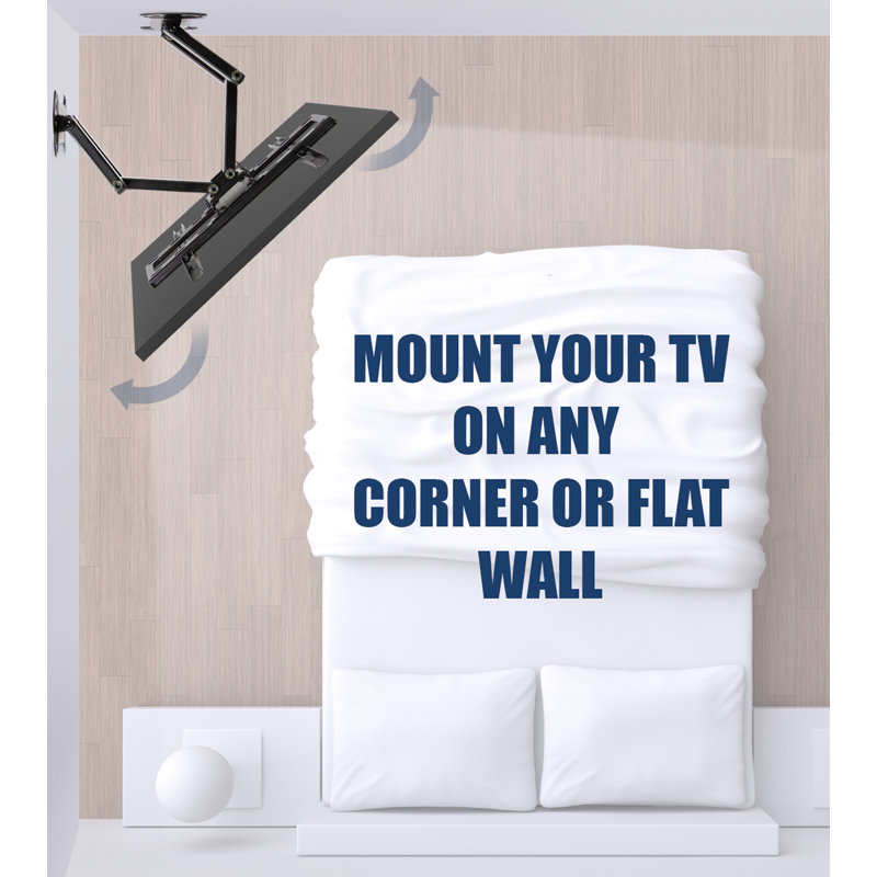 CornerFlex Full-Motion Dual Arm TV Wall Mount Bracket, 32"-55", 66 lbs Capacity