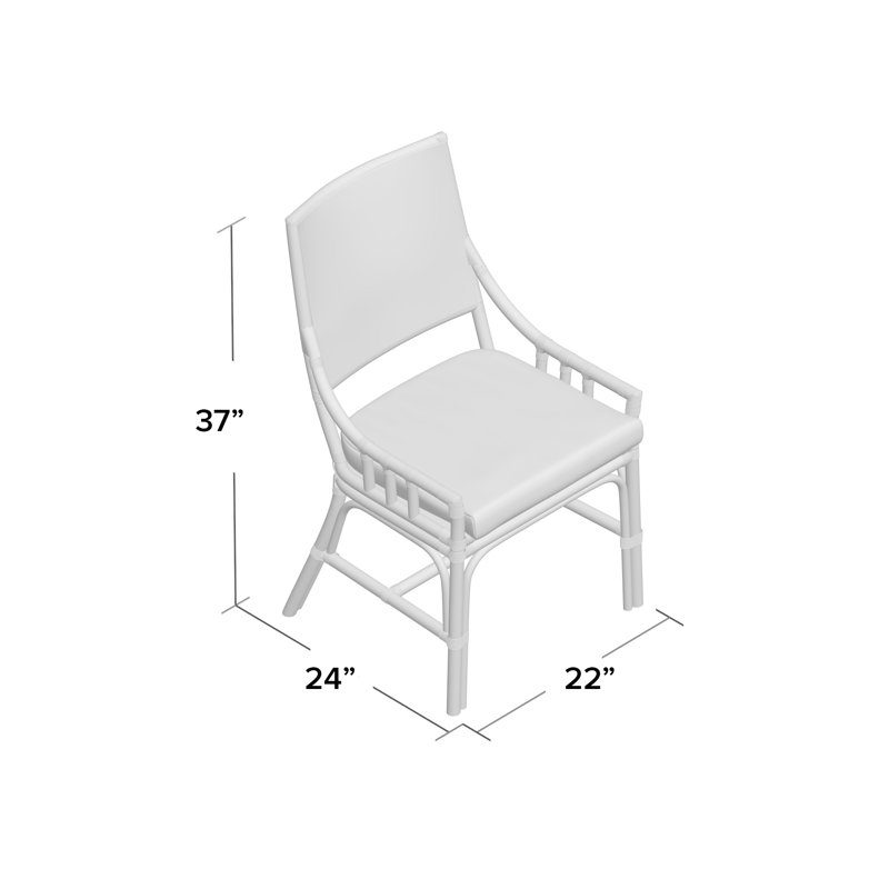 Donatella Transitional Natural White Wash Rattan Armchair with Cushion