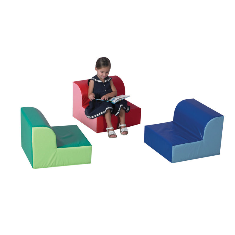 Children's Multicolor Foam Lounge Chairs, 3-Pack