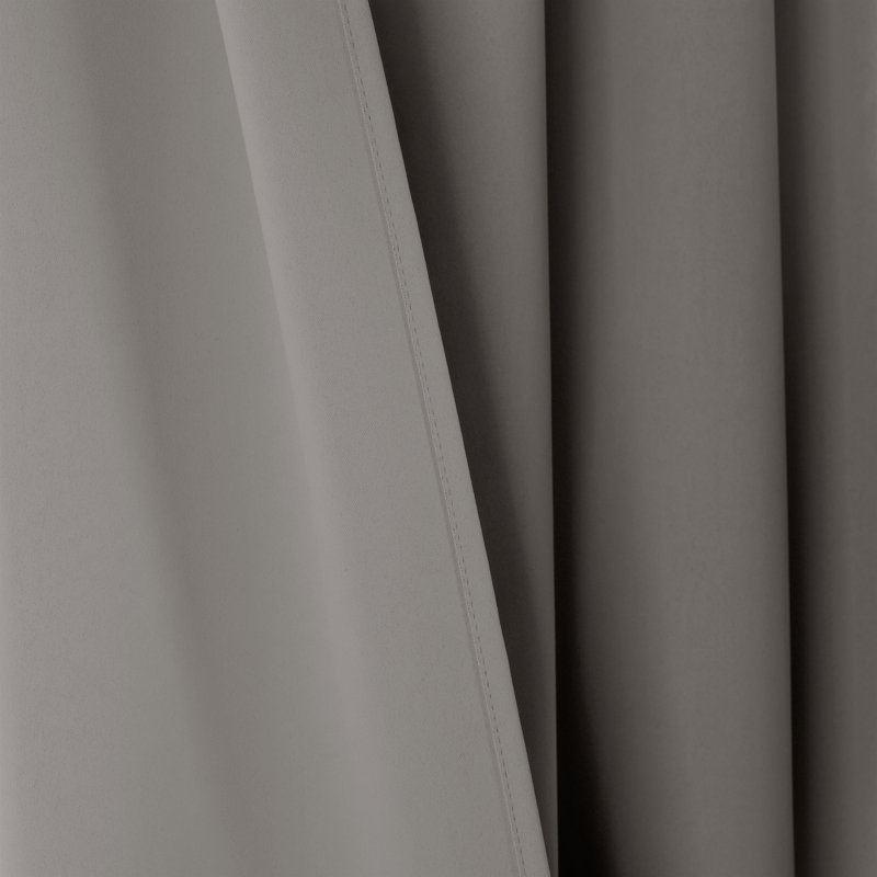 Dark Gray Knotted Tab Top Blackout Polyester Drapes, 52" x 84"