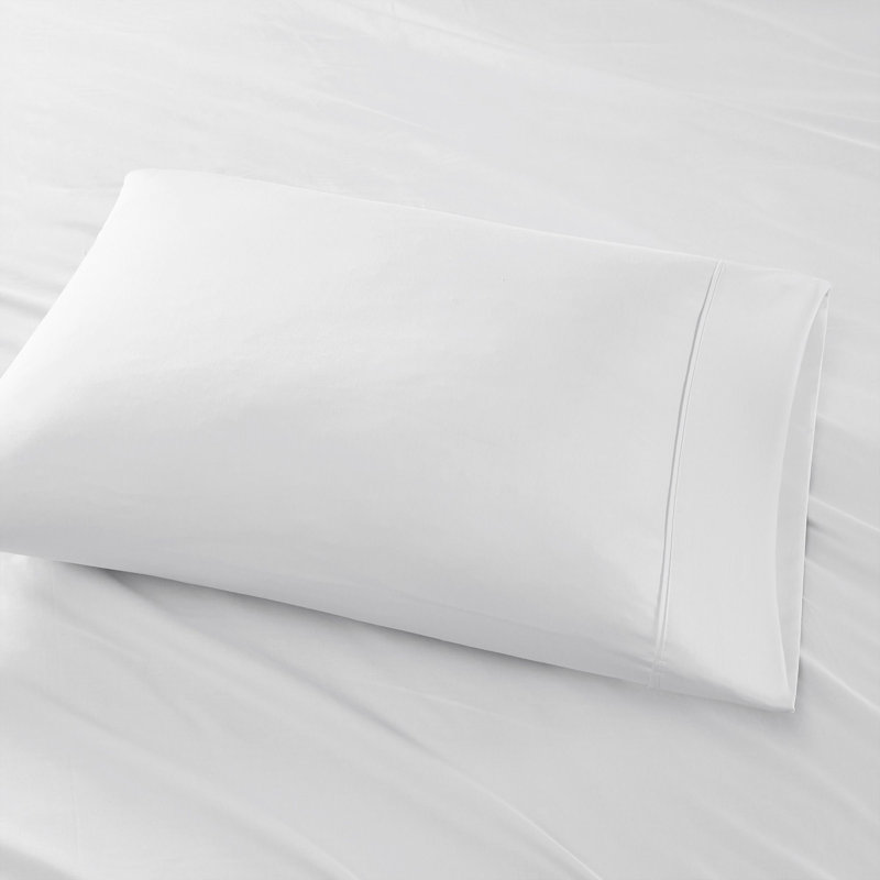 White Full Cotton Blend 4-Piece Sheet Set