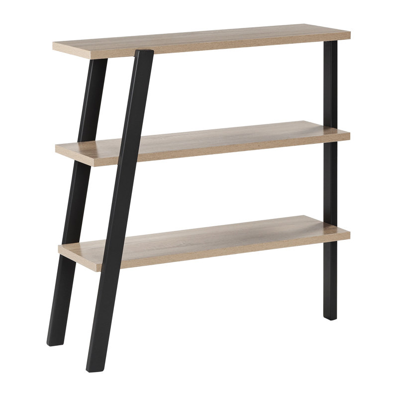 Mirella Sand Dune 3-Shelf Ladder Bookcase with Black Accents