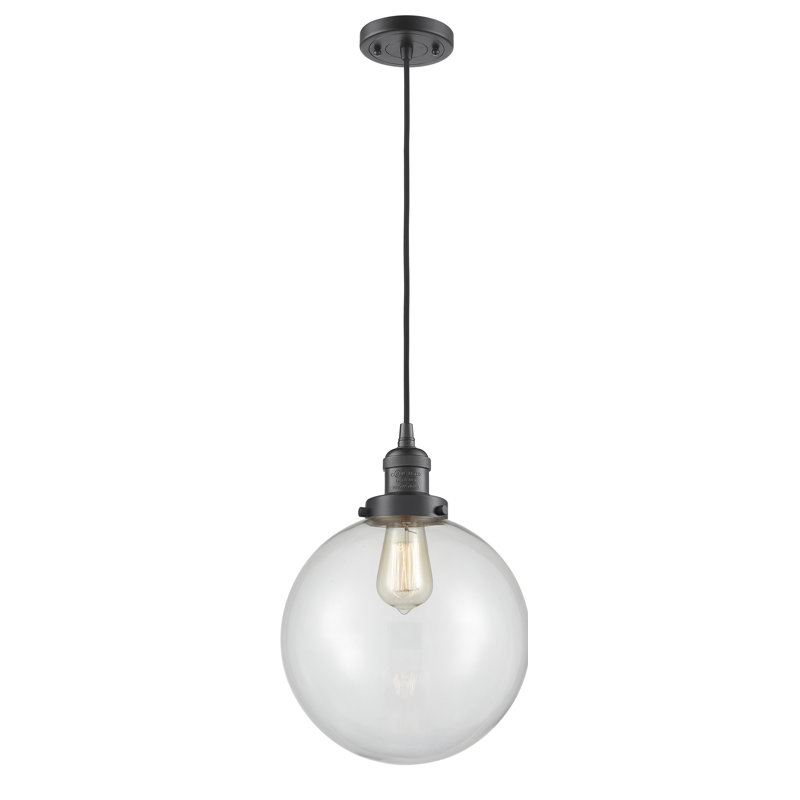 Mini Globe Matte Black LED Pendant Light - Indoor/Outdoor