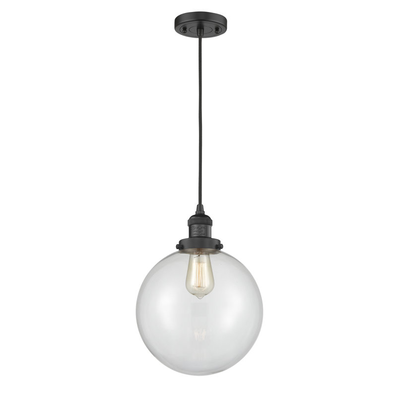 Mini Globe Matte Black LED Pendant Light - Indoor/Outdoor