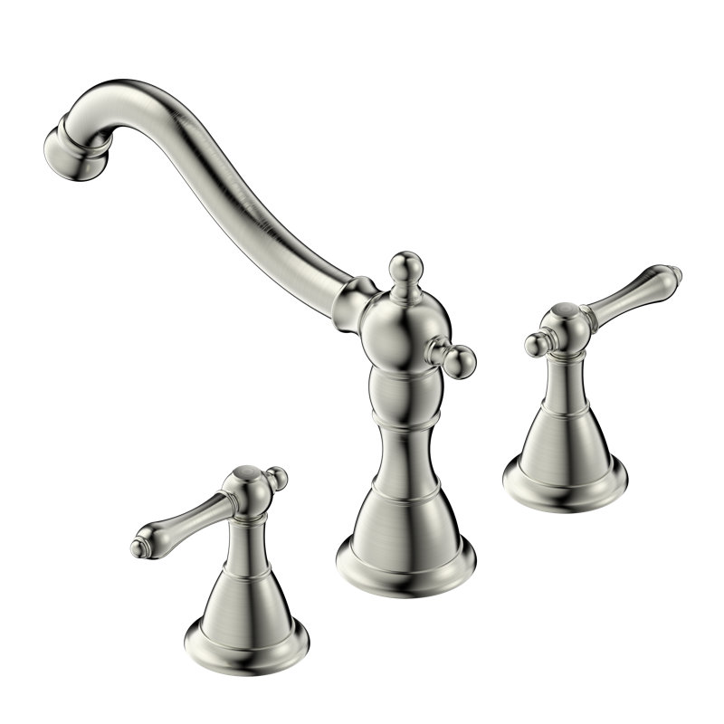Brushed Nickel Double Handle High Arc Roman Tub Faucet