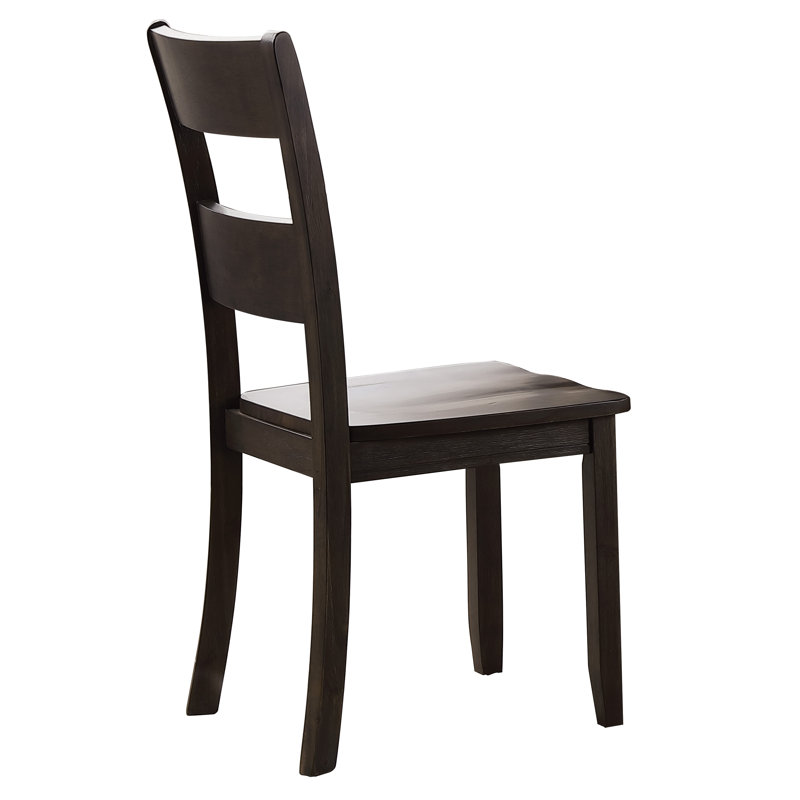 Haddie High Ladderback Walnut Wood Side Chair