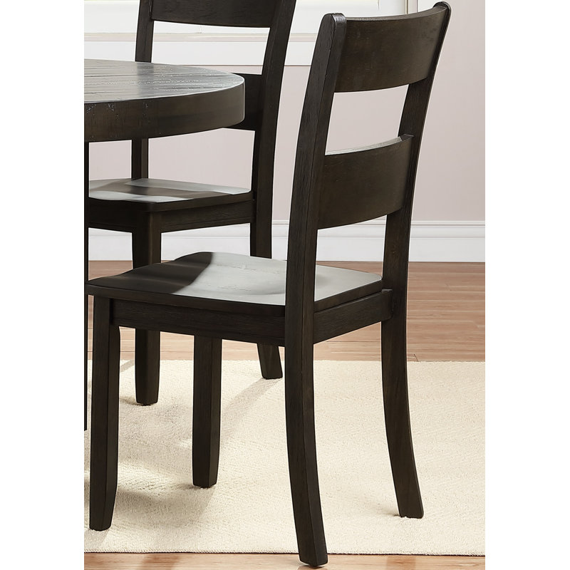 Haddie High Ladderback Walnut Wood Side Chair