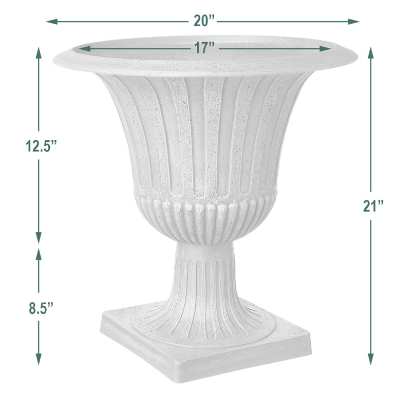 Eco-Friendly Medium Worthington Urn Planter in Cement Finish