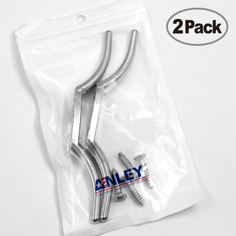 Silver Zinc Alloy Flagpole Cleat Hook Set with Screws