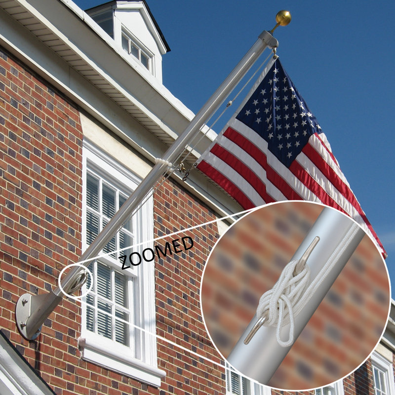 Silver Zinc Alloy Flagpole Cleat Hook Set with Screws