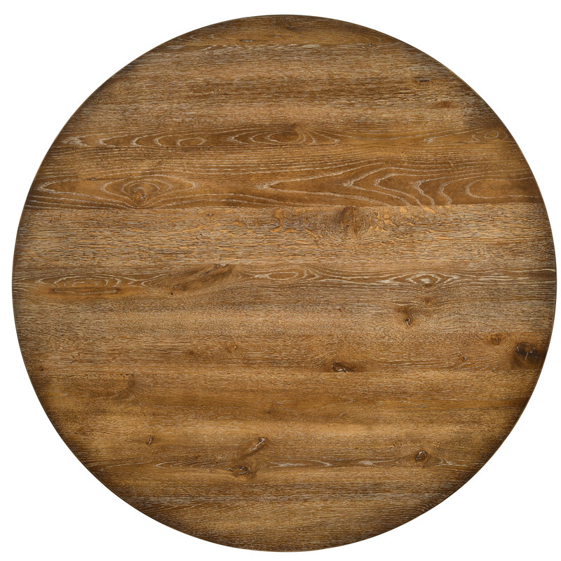 Transitional 48" Reclaimed Weathered Oak Round Dining Table