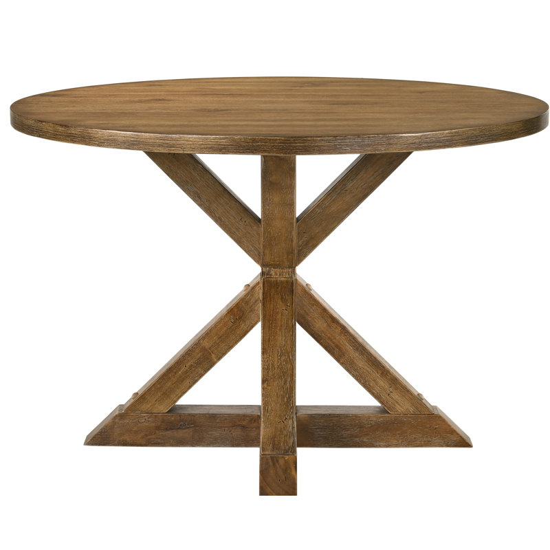 Transitional 48" Reclaimed Weathered Oak Round Dining Table