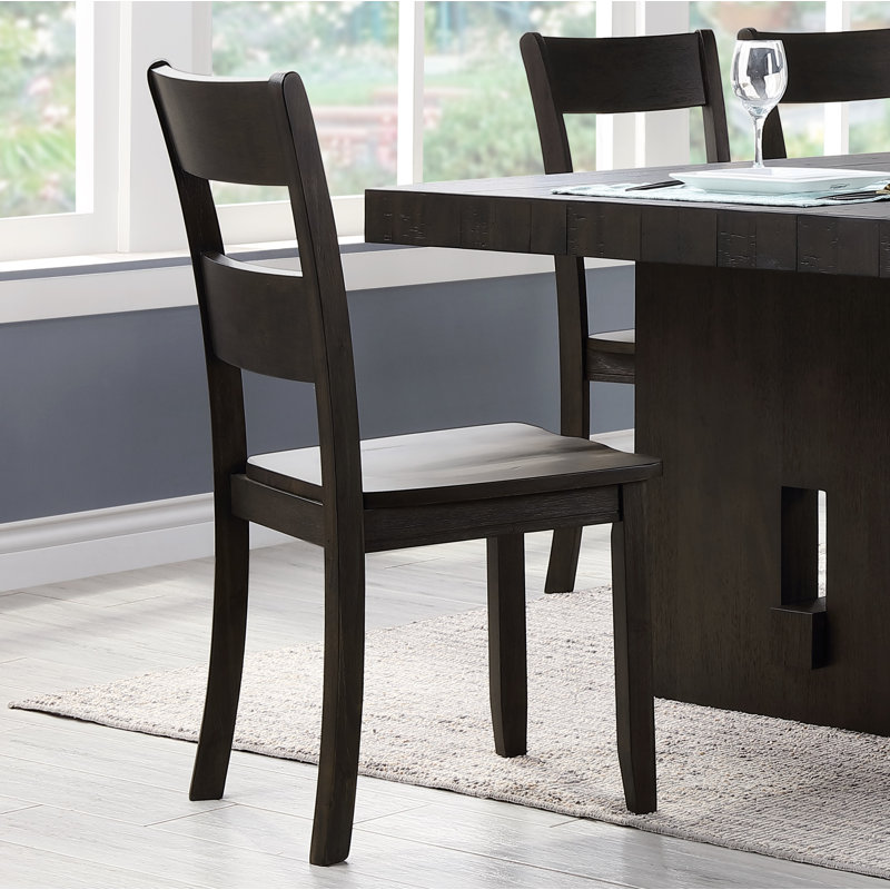Haddie High Ladderback Walnut Wood Side Chair