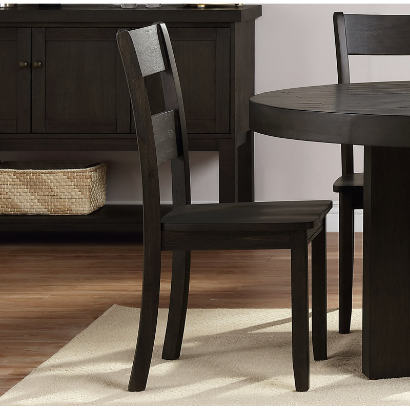 Haddie High Ladderback Walnut Wood Side Chair