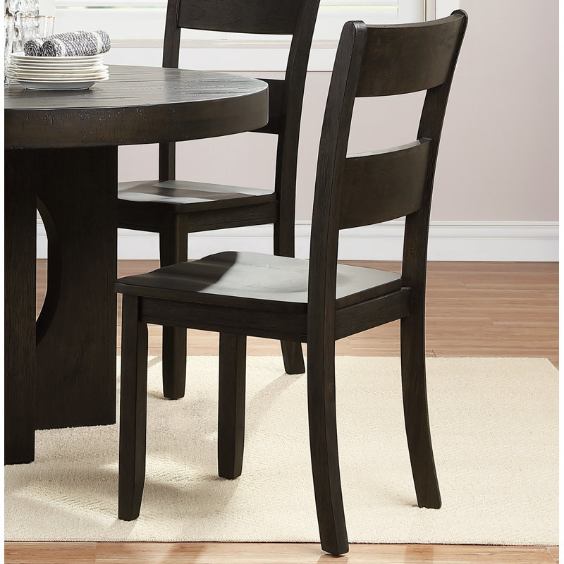 Haddie High Ladderback Walnut Wood Side Chair