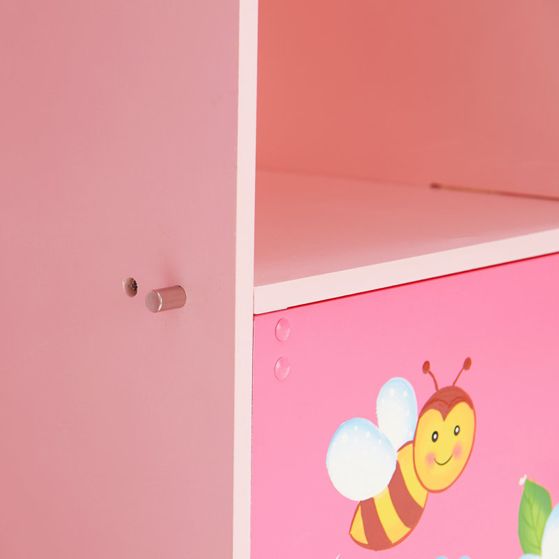 Bright Garden 36" Pink Adjustable Cube Wooden Kids' Bookshelf