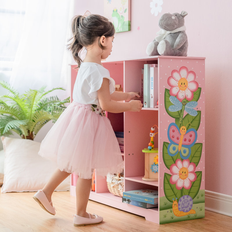 Bright Garden 36" Pink Adjustable Cube Wooden Kids' Bookshelf