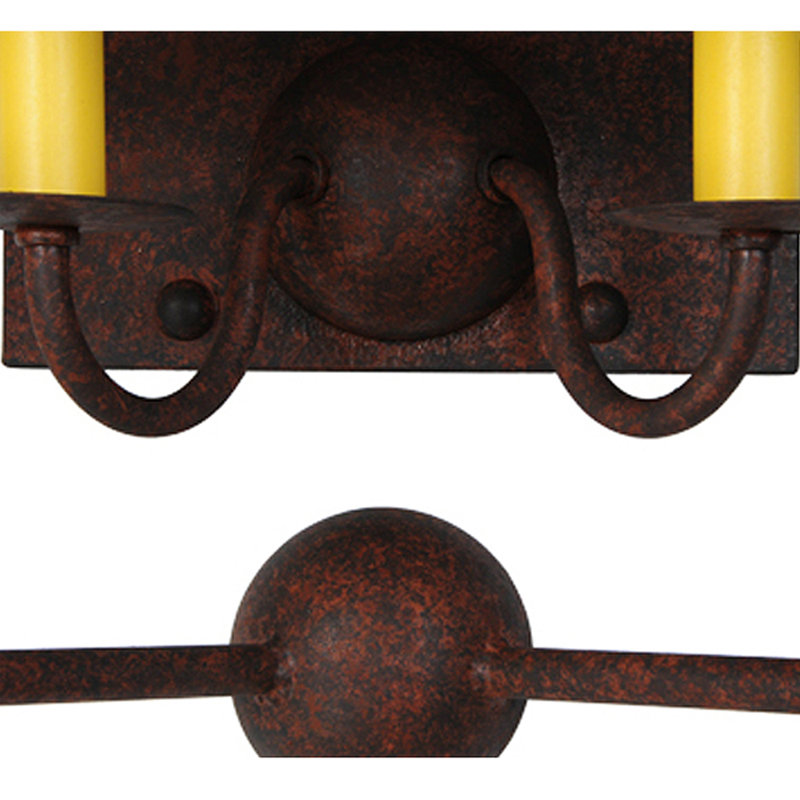 Rusty Nail Finish Industrial 2-Light Candle Sconce