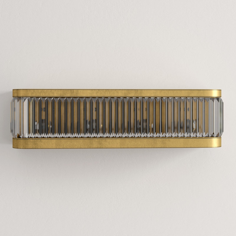 Enchanted Aura 4-Light Gold Vanity Wall Sconce with Crystal Panels