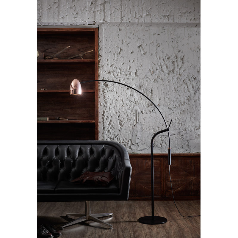 Adjustable Black Arc Touch Floor Lamp, 63.7" Height