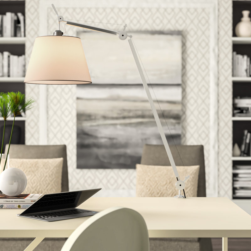 Adjustable Black Aluminum 42" Clip-On Desk Lamp with LED Option