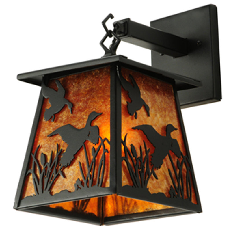 Black Steel Direct Wired Electric Wall Sconce