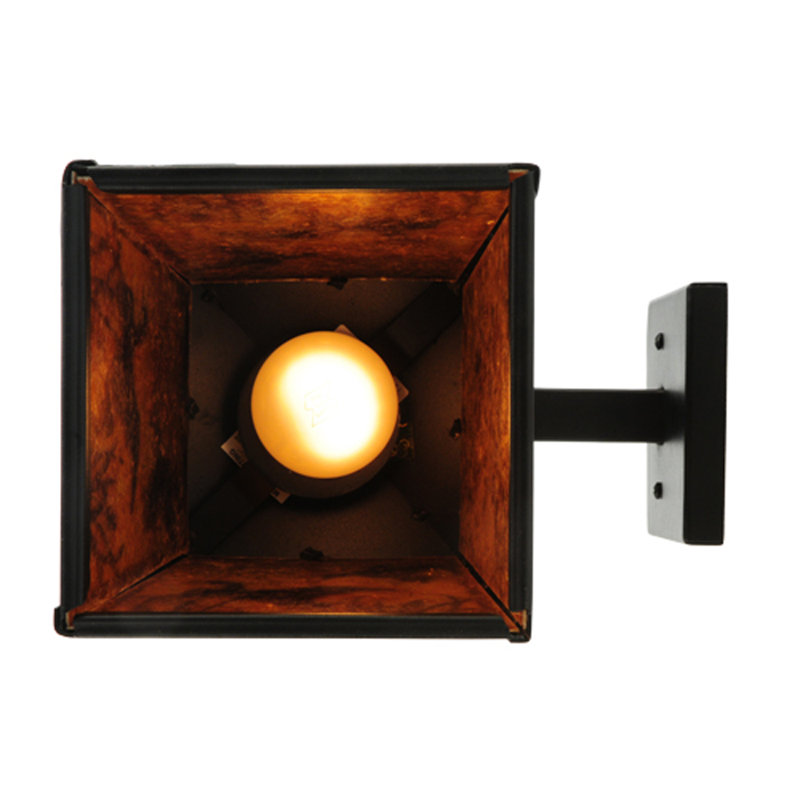 Black Steel Direct Wired Electric Wall Sconce