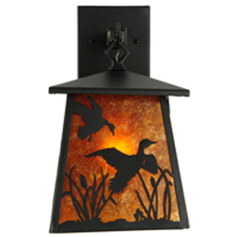 Black Steel Direct Wired Electric Wall Sconce
