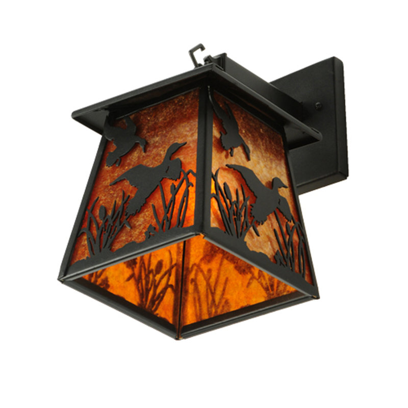 Black Steel Direct Wired Electric Wall Sconce
