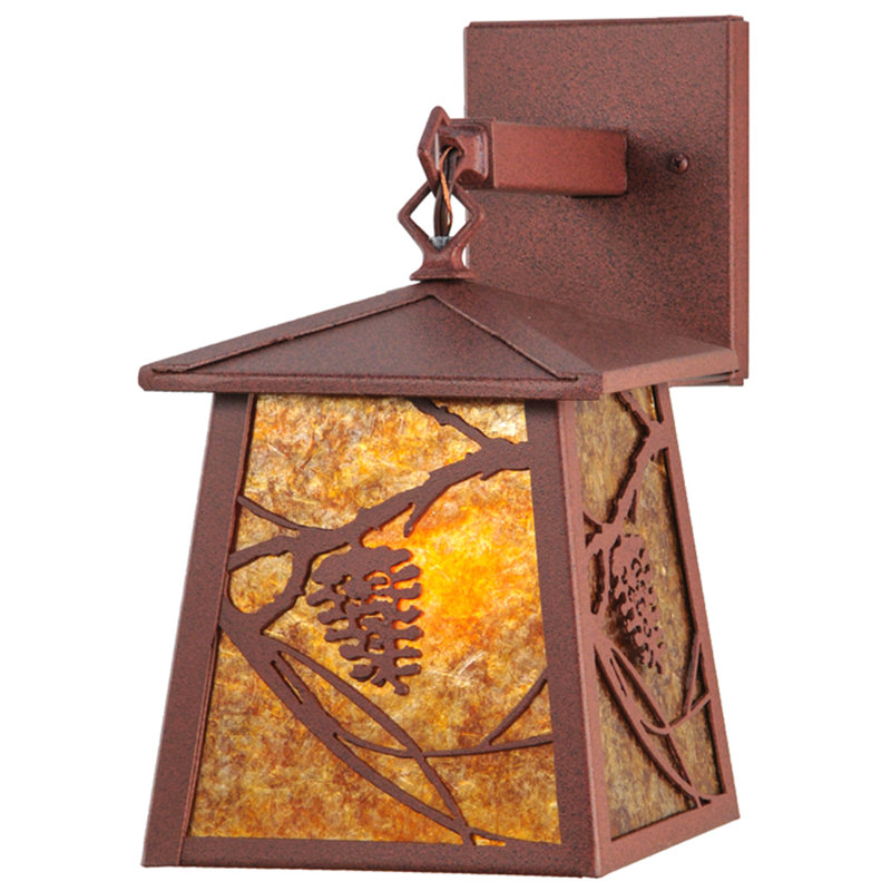 Whispering Pines 1-Light Steel Lantern Wall Sconce