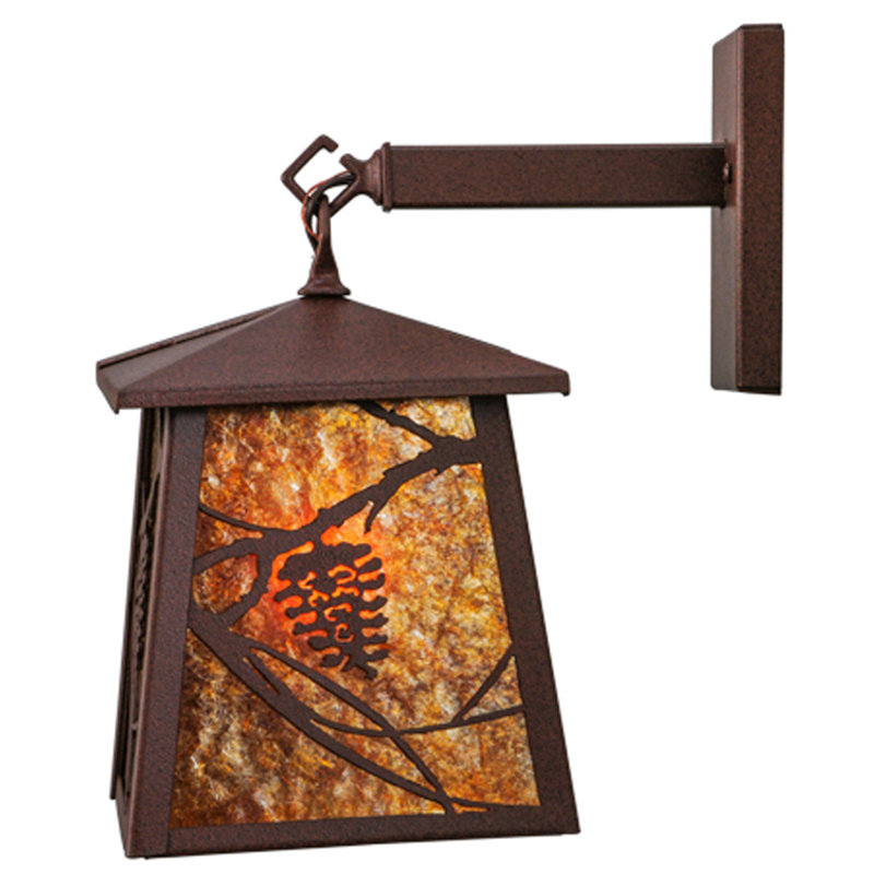Whispering Pines 1-Light Steel Lantern Wall Sconce