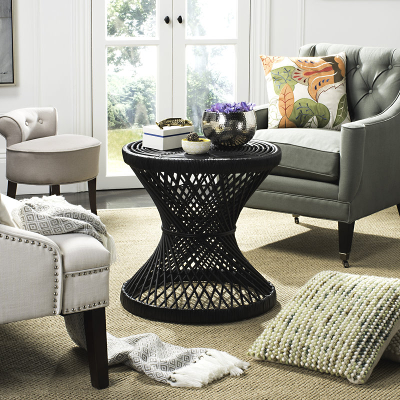 Transitional 24" Round Black Wood Occasional Table