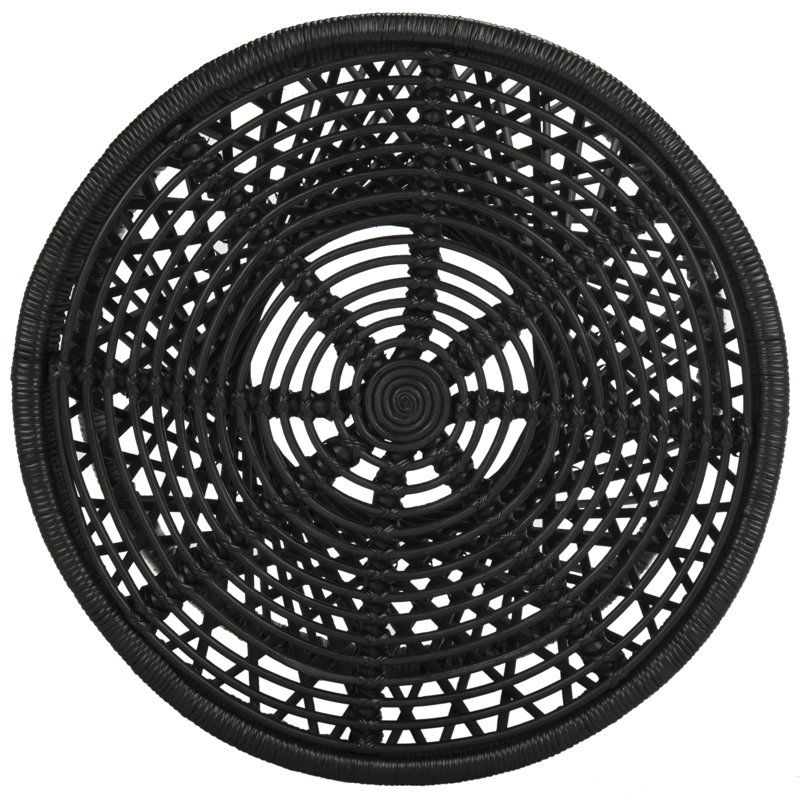 Transitional 24" Round Black Wood Occasional Table