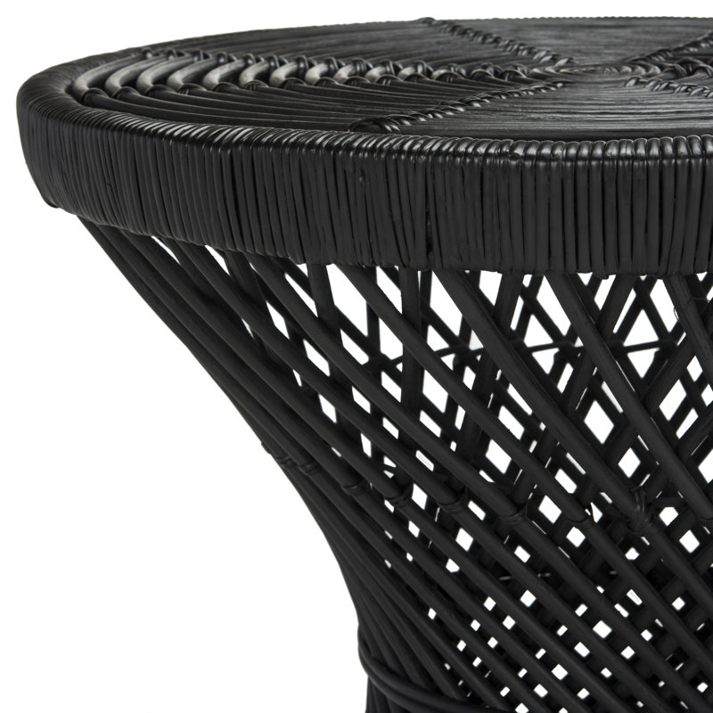 Transitional 24" Round Black Wood Occasional Table