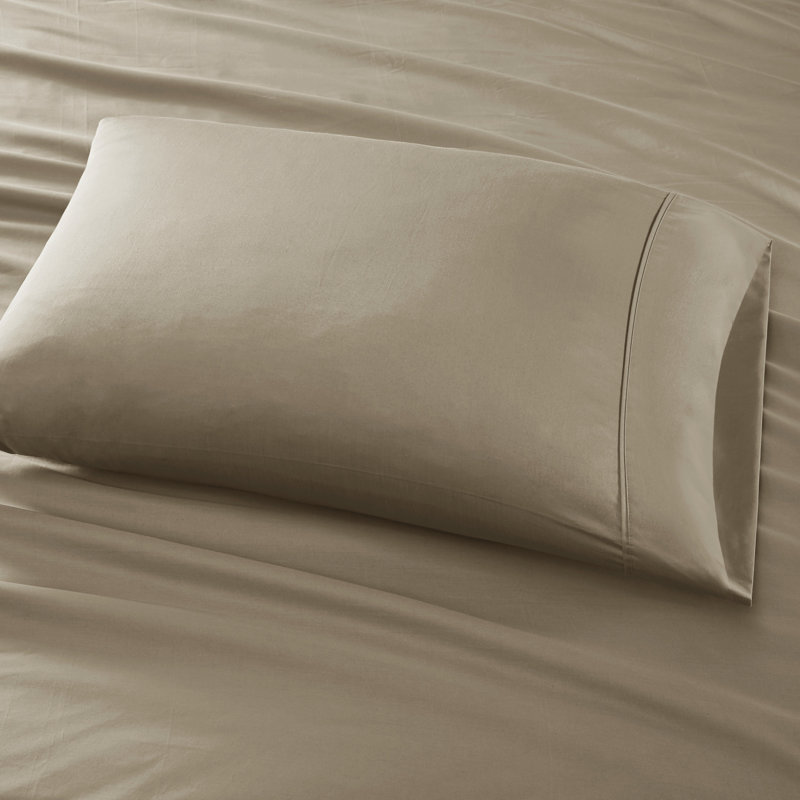 Queen Light Grey Cotton Sheet Set with Baratta Hemstitching