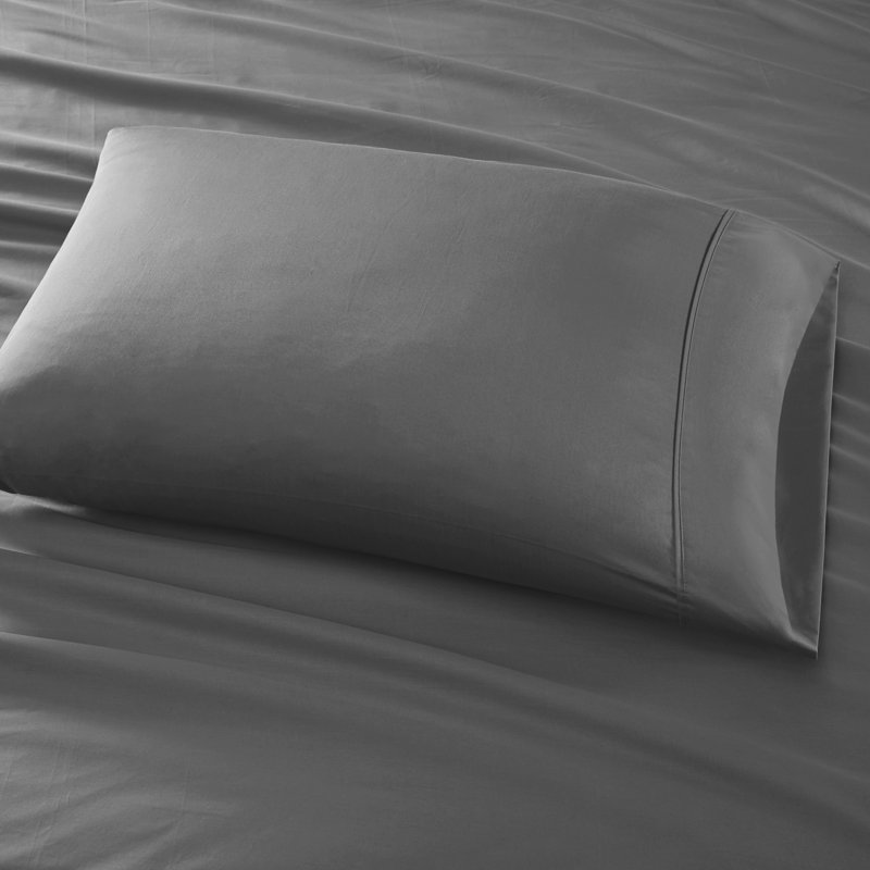 Queen Light Grey Cotton Sheet Set with Baratta Hemstitching