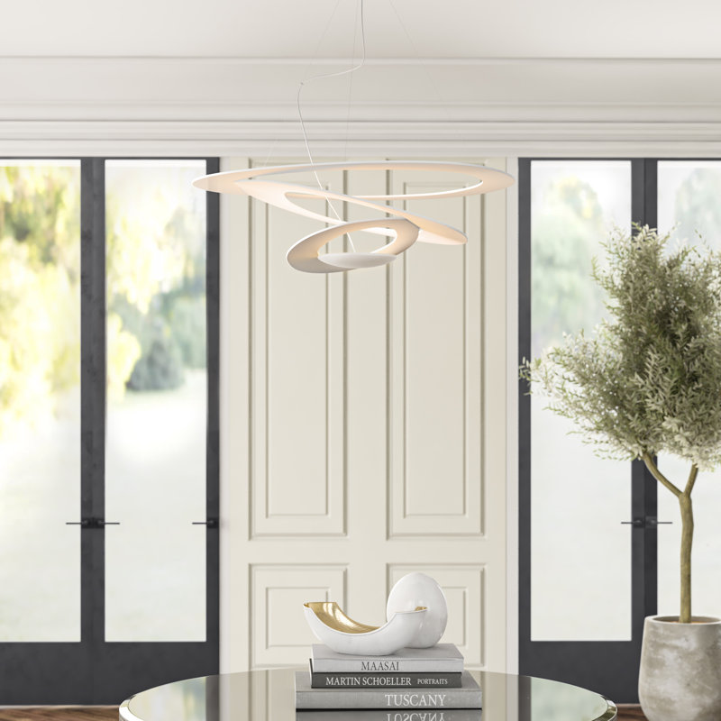 Elysian Large White Aluminum LED Pendant Light