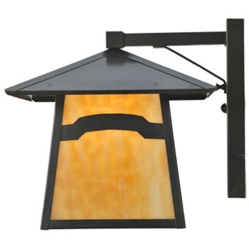 Mission Lodge 12" Handcrafted Brass Outdoor Wall Lantern