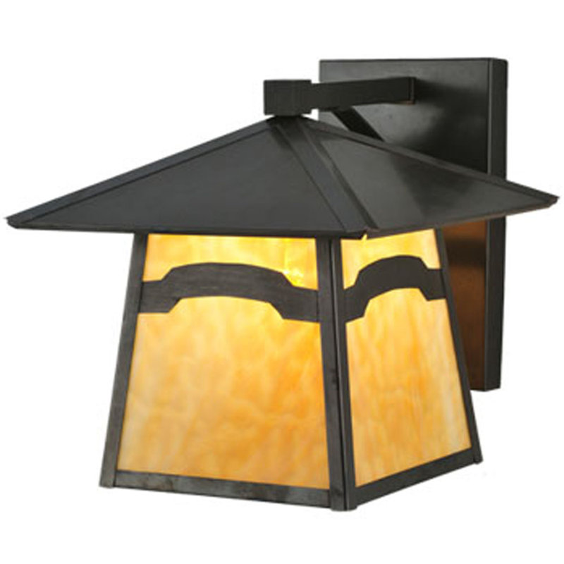 Mission Lodge 12" Handcrafted Brass Outdoor Wall Lantern