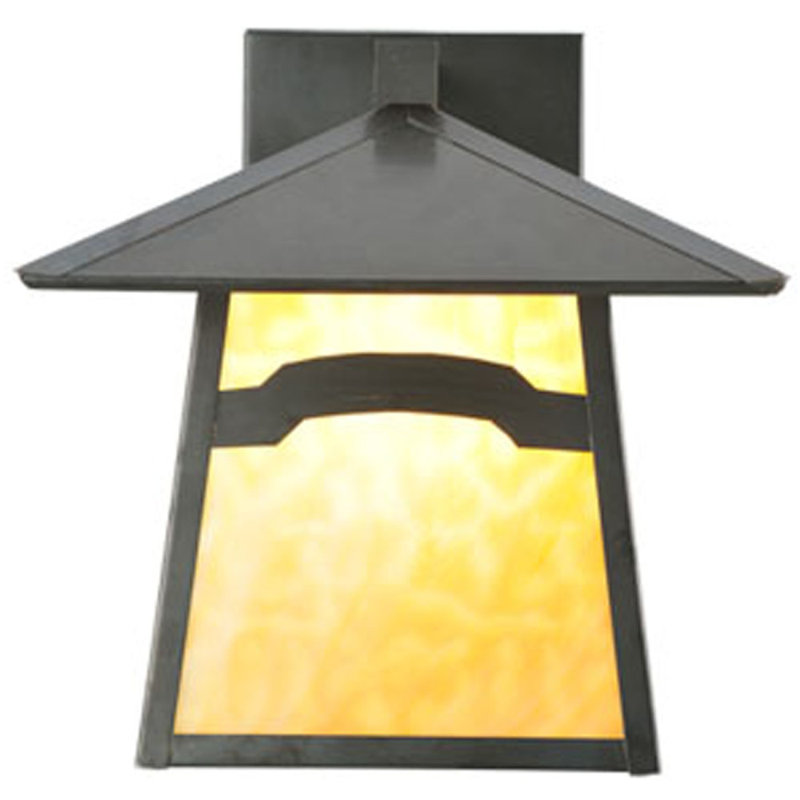Mission Lodge 12" Handcrafted Brass Outdoor Wall Lantern