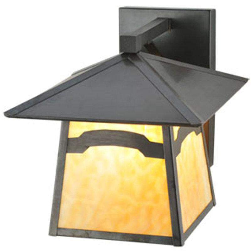 Mission Lodge 12" Handcrafted Brass Outdoor Wall Lantern