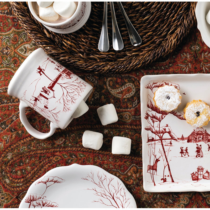 Winter Frolic Red and White Ceramic Mug, 13oz